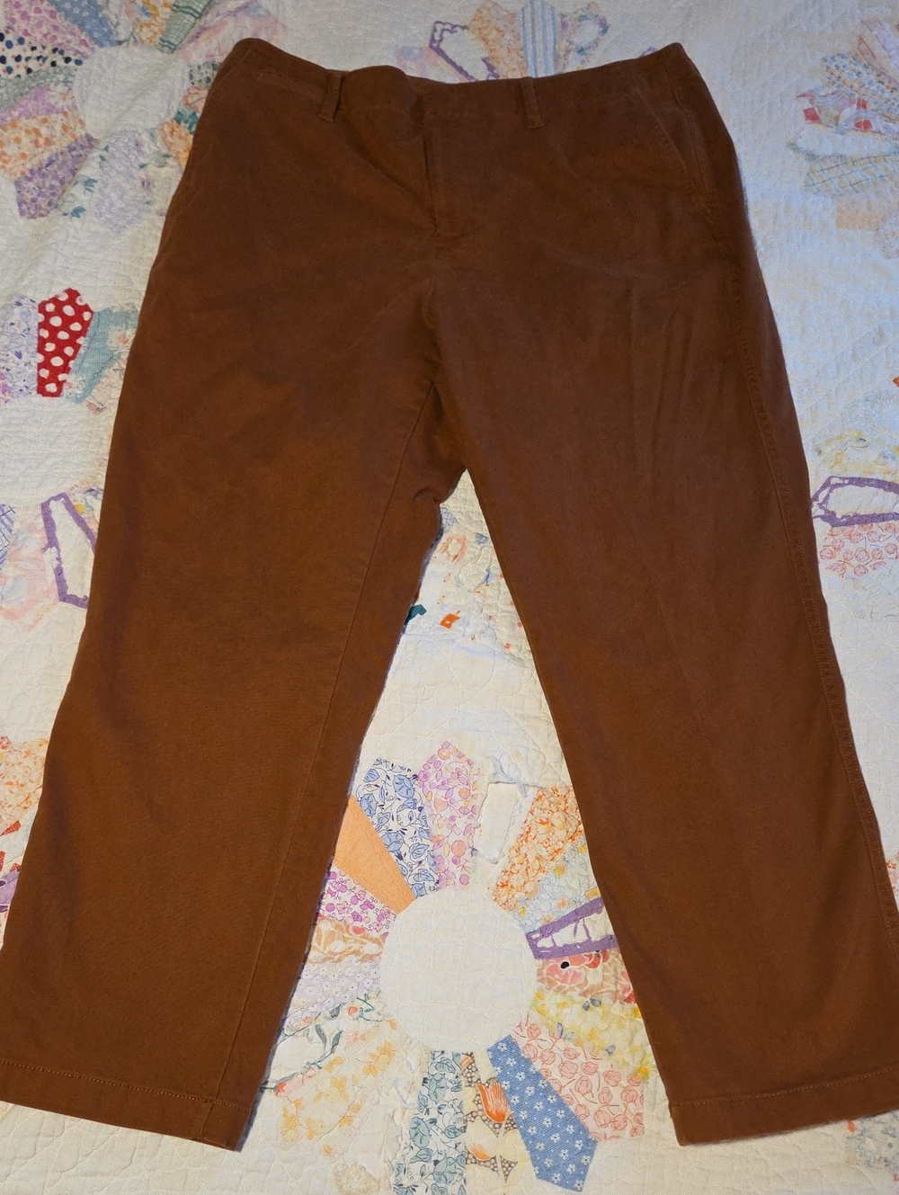 Lands' End Rust Brown Women's Cropped Pants